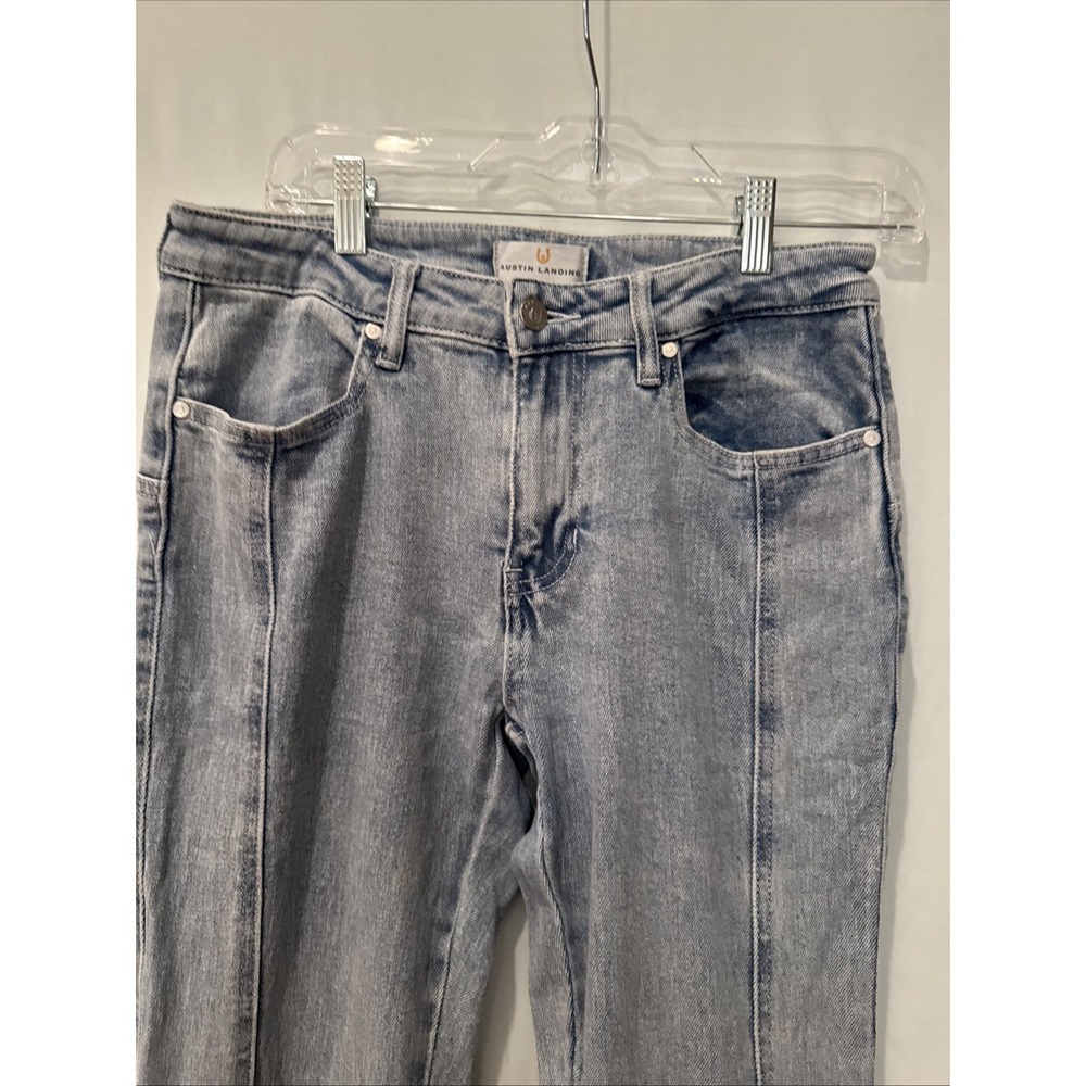 Vtg Austin Landing Jeans Wms Lite Blue Mid Rise Bell Bottom Flared Denim 7/28